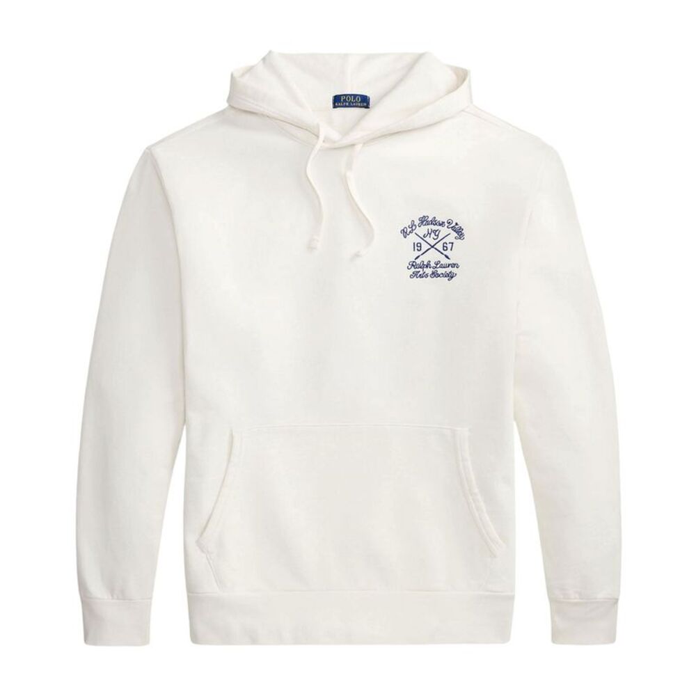 Polo Ralph Lauren Mens Big & Tall Loopback Fleece Graphic Hoodie 3XB White